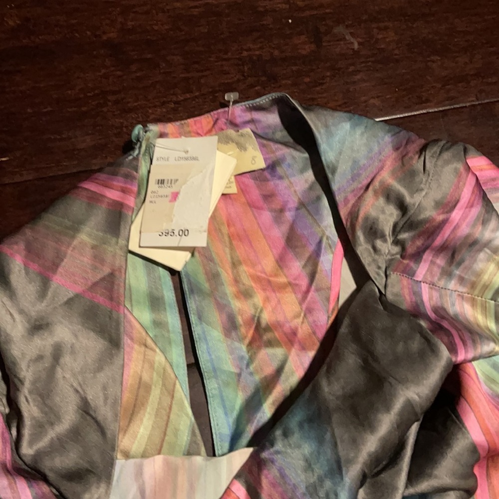 Elizabeth and James rainbow silk dress sz 8 nwt - Picture 3 of 3